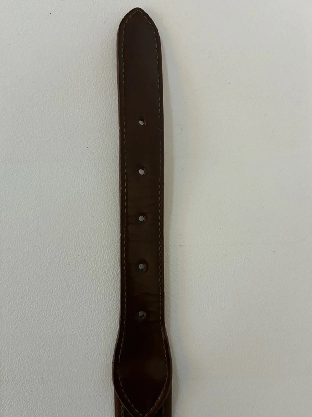 Vintage Brown Woven Leather Belt Two Tone Braided Inlay Mexico Gold Buckle Sz 38